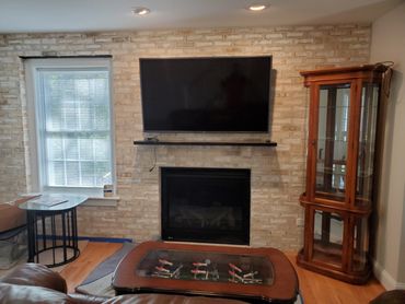 brick veneer, gas fireplace