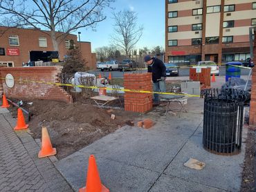 Brick pillar, wall repair