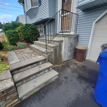 Steps, landing, bluestone