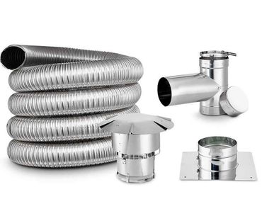 We install all sizes of Stainless steel liners for furnaces, stoves etc.