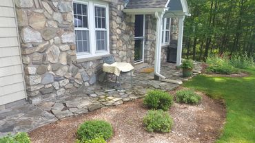 Existing broken up walkway and patio in Andover CT. My customers were looking for a space that was m