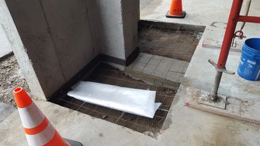 Interior prep for concrete floor, wire and expansion joints are installed