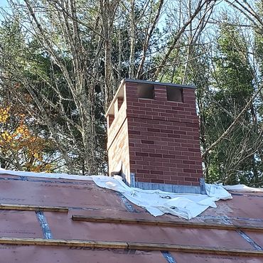 Early 1900's colonial replica chimney on new addition