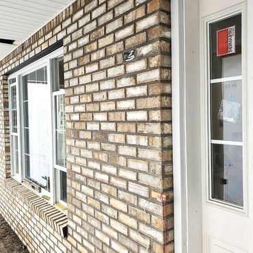 White brick veneer on a new home Coventry CT