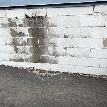 Block face has deteriorated due to age and weathering