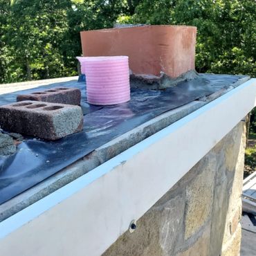 Wood forms installed for the framing of the new concrete cap