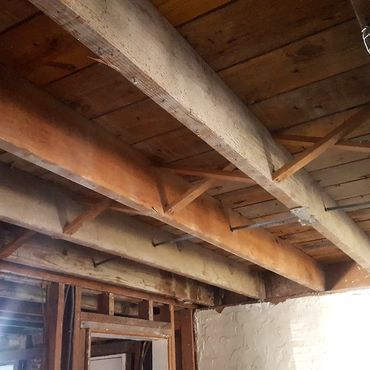 Water damage on ceiling and walls - This is a home built in the early 1900s with thick plaster with