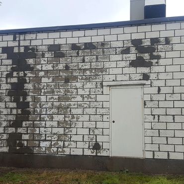 This wall was saved and avoided a costly process of rebuilding with new masonry. The wall was repoin