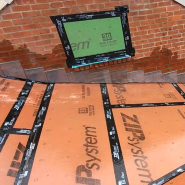 Brick sill for window and flashing for this new addition roof