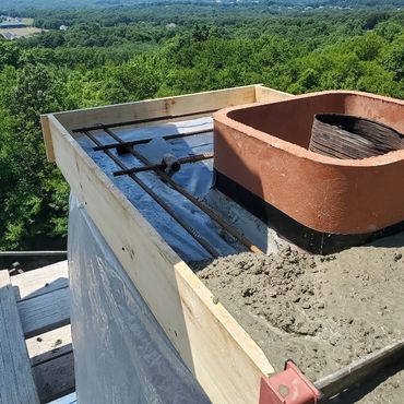 A concrete cap pour with a view