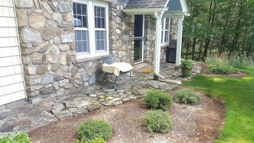 Existing broken up walkway and patio in Andover CT. My customers were looking for a space that was m