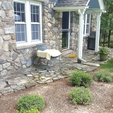 Existing stone patio to be removed and replaced