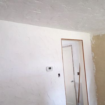 Wall sheet rocked and plastered