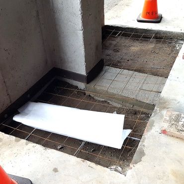 Wire reinforcement installed for the concrete pour