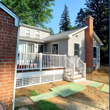 Rear elevation with 18' x 14' Trex and PVC deck