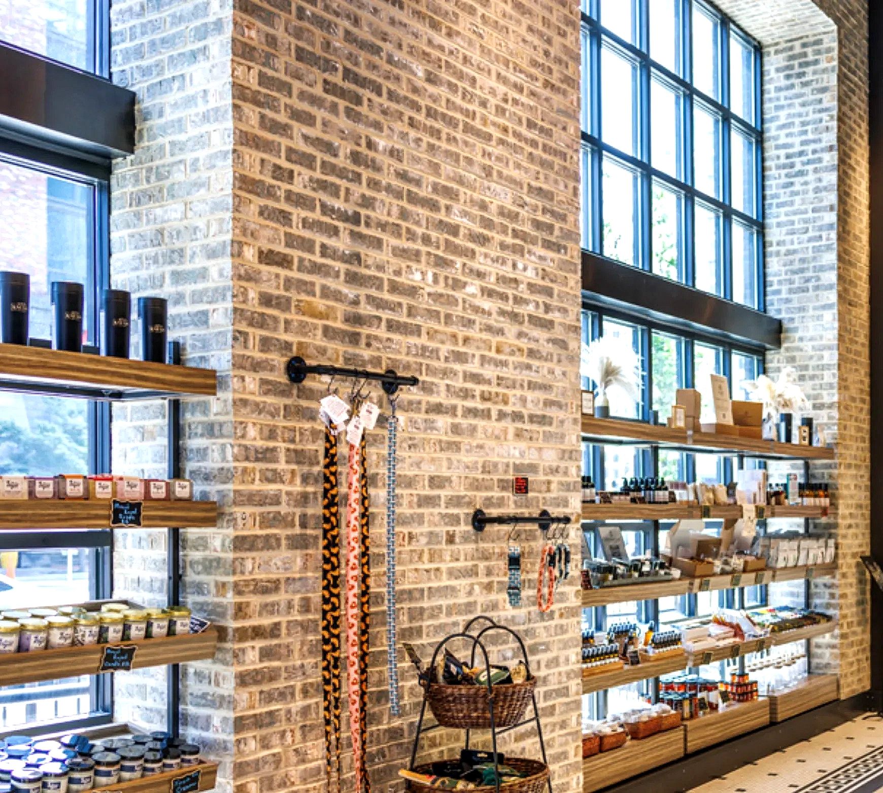 Thin brick veneer in a commercial setting