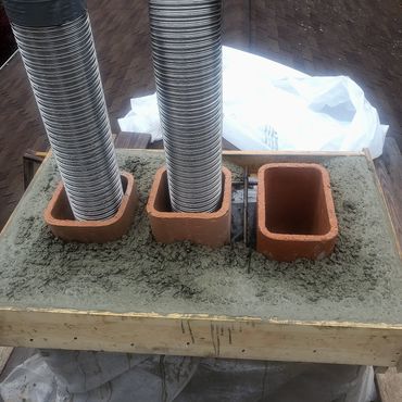 Concrete cap pour in progress, we use a 5000lb mix for additional strength and to weather the elemen