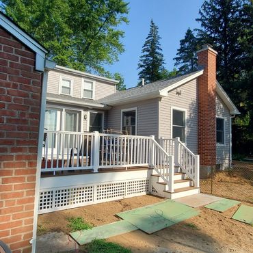 Rear elevation with 18' x 14' Trex and PVC deck