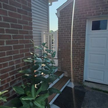 Driveway side entrance to new addition