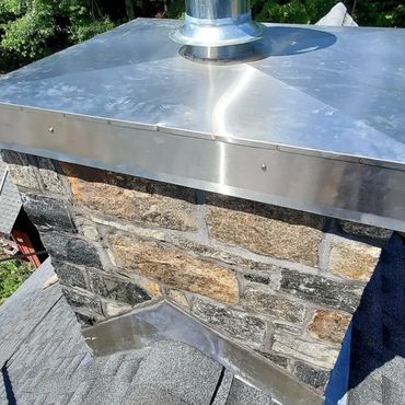 Thin stone, chase cover, flashing , masonry