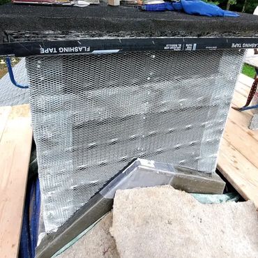 Wire lath, plaster, chimney, flashing, chimney