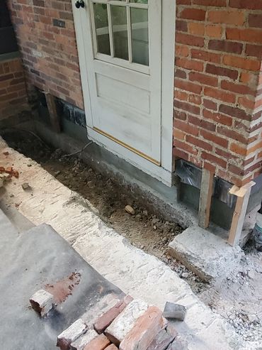 Plastering and flashing in around doorway