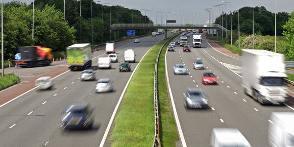 A motorway with two lanes 2