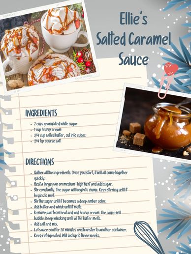 Ellie's Salted Caramel Sauce recipe with ingredients and directions.