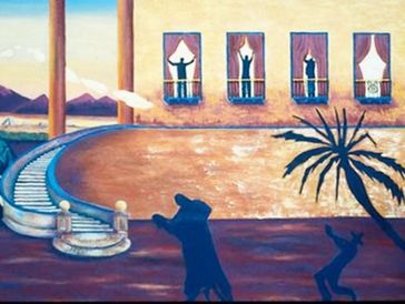 The tango painting art on the display of the website