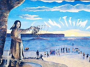 Oil painting art on the display of the website