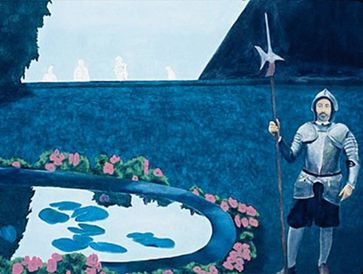 Oil painting art of garden and a security