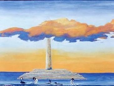 Oil painting art of industry smoke