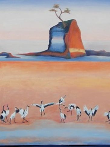 Birds in the desert oil painting art