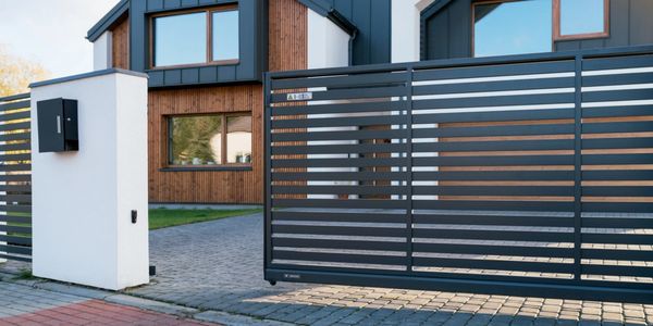 open residential automatic gate.