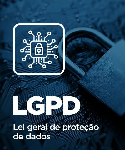 Imagem representando a LGPD com cadeado sobre circuito eletrônico.
