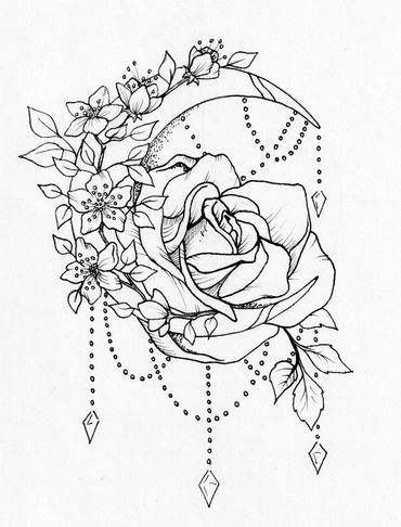 Crescent moon, rose and cherry blossoms
$10.00 per copy