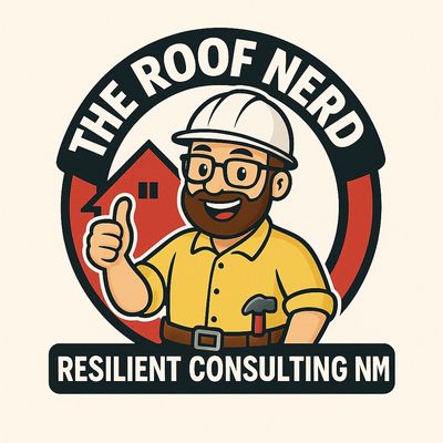 Logo of a friendly construction consultant with a thumbs-up gesture and a house background.