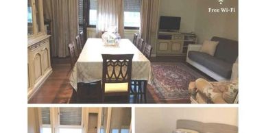 Cozy dining and living area with classic furniture and free Wi-Fi.