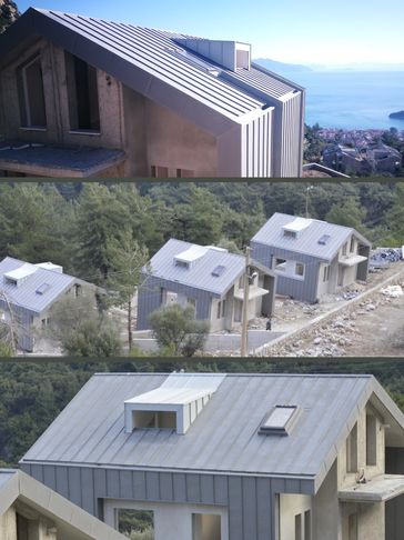 çatı ve cephe sistemleri. Çinko kenet çatı kaplaması. Muğla kenet çatı. dva kenet. dva inşaat.