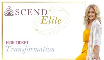 Woman in yellow dress promoting Ascend Elite High Ticket Transformation.