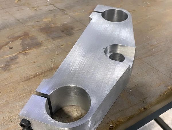 Custom top yolk made from 1.5" 6062 aluminium