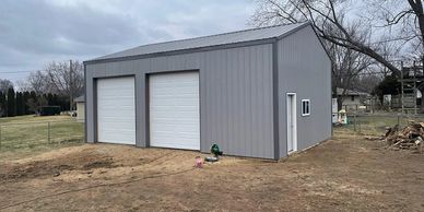 Demolition and site preparation for a new pole barn near Osceola, Indiana.