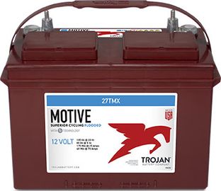 Trojan 2TMX 12V 105Ah Flooded Deep-Cycle ( Group 27 ) Battery. Perfect for Floor Machines, RV, Solar