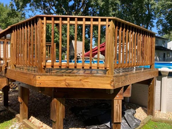 AFTER PRESSURE WASHING POOL RAILINGS