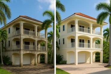 Exterior Stucco Cleaning Florida Keys Pressure Washing remove mold, salt, discoloration and more
