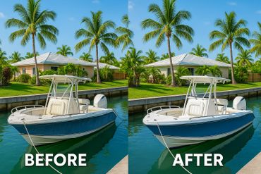 Boat Detailing in the Florida Keys, Keys Pressure Washing in the Florida Keys to detail boats