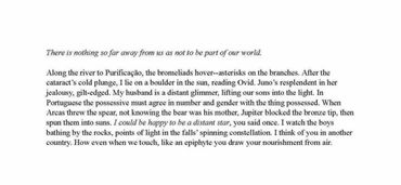 Text of a poem with "There is nothing so far away from us as not to be part of our world."