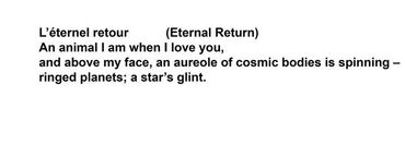 Text of a poem titled "L'éternel retour (Eternal Return)."