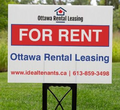For rent sign for property management rental service by Ottawa Rental Leasing