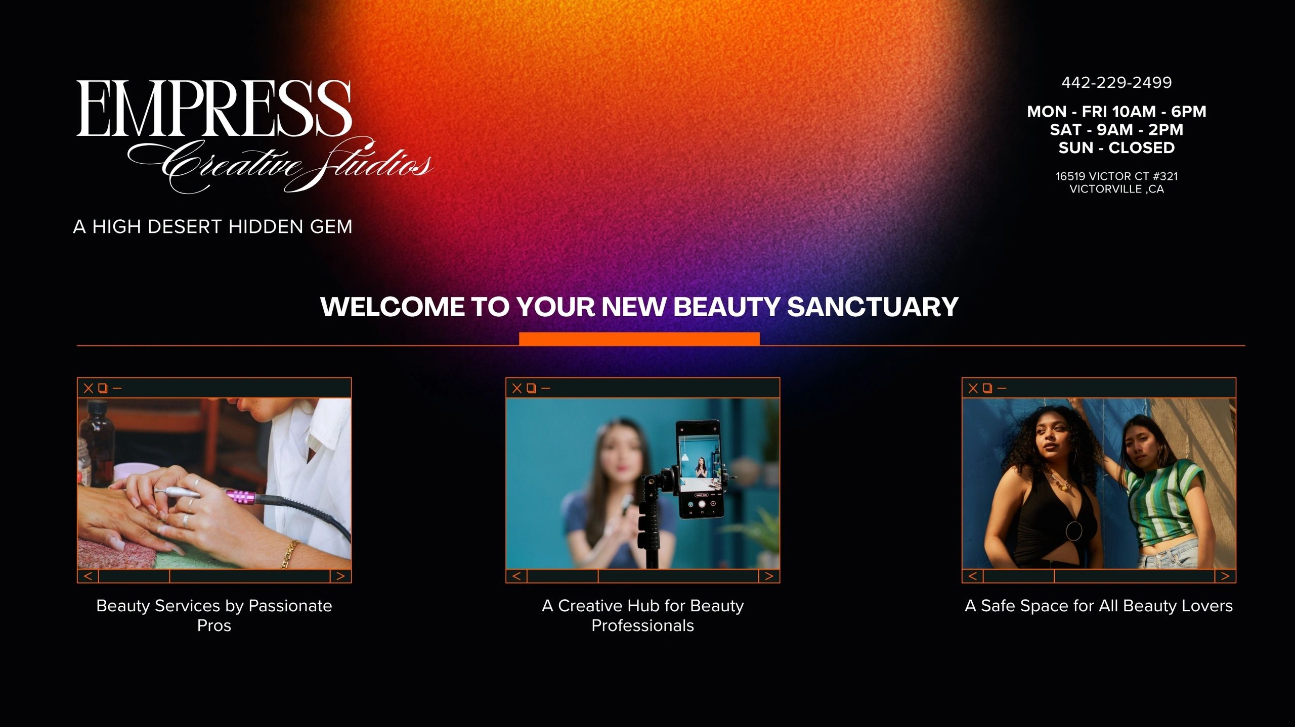 Empress Creative Studios offers beauty services, a creative hub, and a safe space in Victorville, CA.